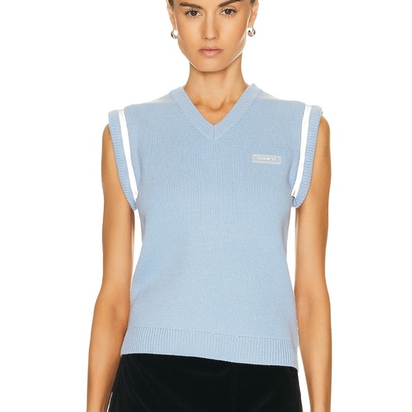 Coperni Light Blue Knit Sleeveless Top - Picture 1 of 2